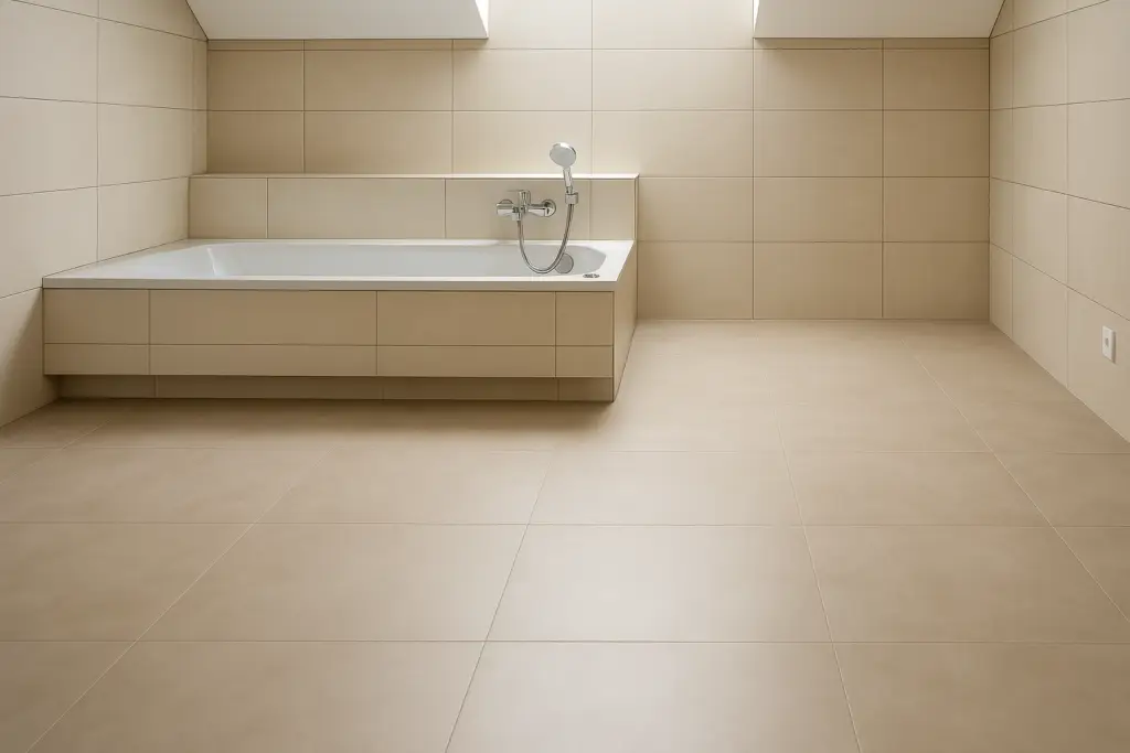 carrelage de la salle de bain refaite par Pro Chape Carrelage